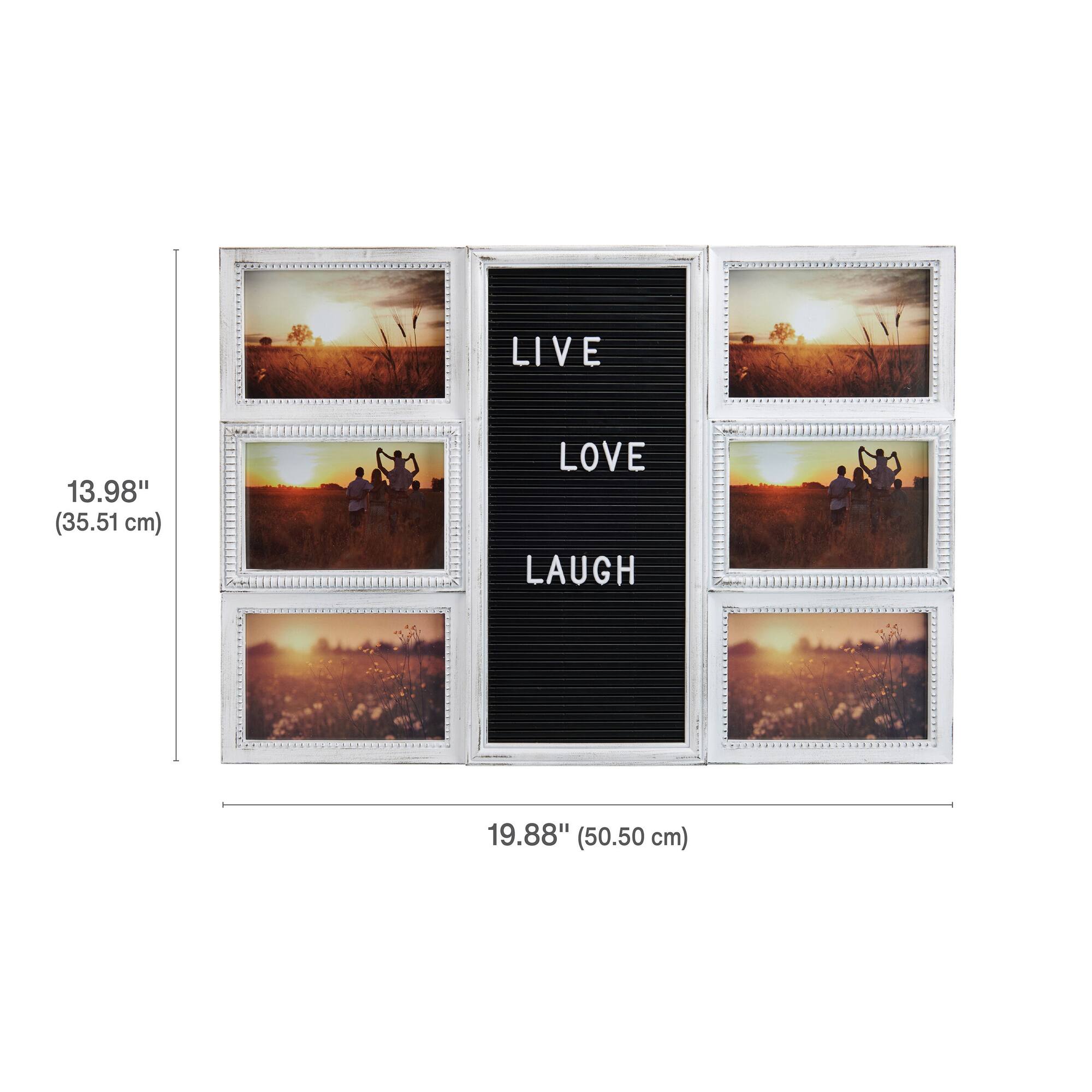 Melannco 6 Opening 20" x 14" Letterboard with Photo Collage